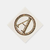 Leopard Muster Letter A Serviette (Ecke)