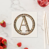 Leopard Muster Letter A Serviette (Beispiel)