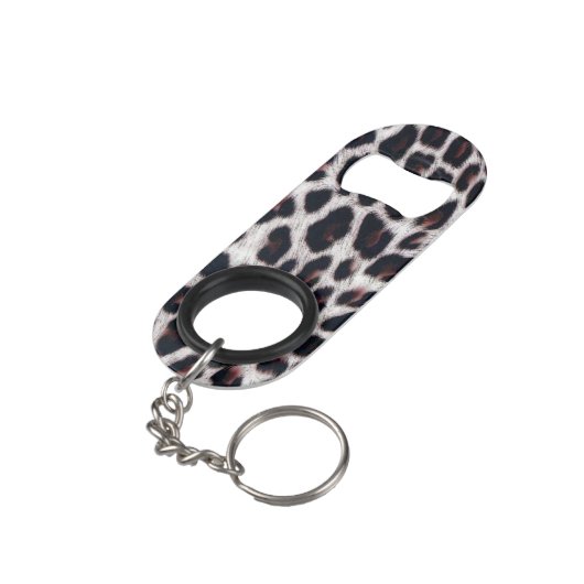 Leopard Muster Mini Flaschenöffner (Rückseite Schrägansicht)