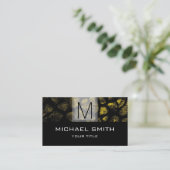 Leopard Muster Modernes Schwarzes Monogramm #27 Visitenkarte (Stehend Vorderseite)