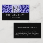 Leopard Muster Modernes Schwarzes Monogramm #30 Visitenkarte (Vorne/Hinten)
