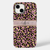 Leopard Muster Monogram Rose Gold Black Case-Mate iPhone Hülle (Rückseite)