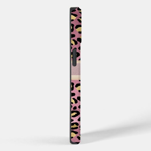 Leopard Muster Monogram Rose Gold Black Case-Mate iPhone Hülle (Rückseite / Rechts)
