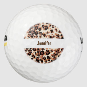 Leopard-Muster-Monogramm-Art Golfball