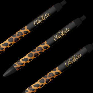 Leopard Muster Monogramm-Signaturname Kugelschreiber