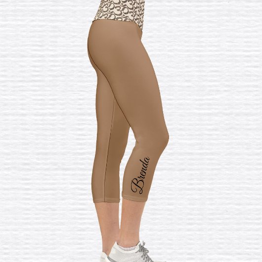 Leopard Muster Om Symbol Capri Leggings