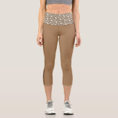 Leopard Muster Om Symbol Capri Leggings (Vorderseite)