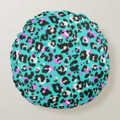 Leopard Muster Rundes Kissen (Vorderseite)