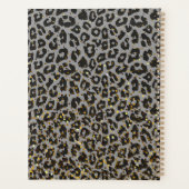 Leopard Muster Schwarz Gold Glitzer 2024 Planer (Rückseite)