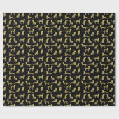 Leopard Muster: Schwarze Hintergrundekäse Geschenkpapier (Flach)