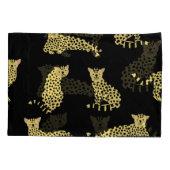 Leopard Muster: Schwarze Hintergrundekäse Kissenbezug (Rückseite)