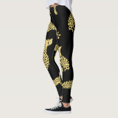 Leopard Muster: Schwarze Hintergrundekäse Leggings (Links)