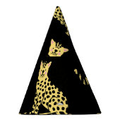 Leopard Muster: Schwarze Hintergrundekäse Partyhütchen (Rechts)