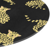 Leopard Muster: Schwarze Hintergrundekäse Schneidebrett (Ecke)