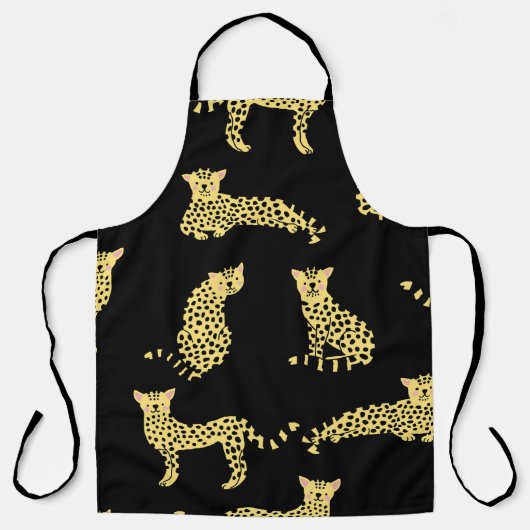 Leopard Muster: Schwarze Hintergrundekäse Schürze (Vorderseite)