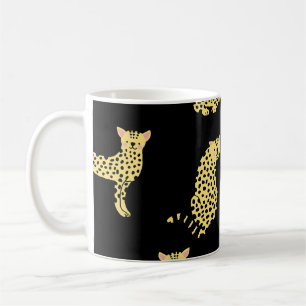 Leopard-Muster: Schwarzer Hintergrund Gepard Kaffeetasse