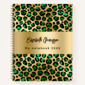 Leopard-Muster Smaragdgoldene Bezeichnung Notizblock (Vorderseite)