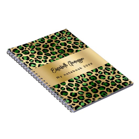 Leopard-Muster Smaragdgoldene Bezeichnung Notizblock (Rechte Seite)