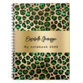 Leopard-Muster Smaragdgoldene Bezeichnung Notizblock (Vorderseite)