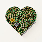 Leopard-Muster Smaragdgrün-goldene Mädchenschule Notizblock (Rückseite)