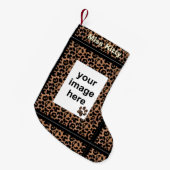 Leopard-Muster-Tatze druckt kundenspezifisches Kleiner Weihnachtsstrumpf (Vorderansicht (hängend))