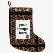 Leopard-Muster-Tatze druckt kundenspezifisches Kleiner Weihnachtsstrumpf (Vorderseite)