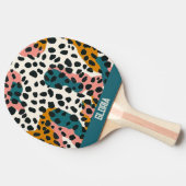Leopard Muster Tischtennis Schläger (Seitenansicht)