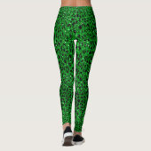 Leopard-Muster von Emerald Green Glitzer Leggings (Rückseite)