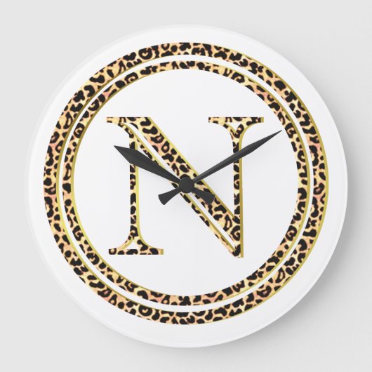 Leopard N Große Wanduhr (Vorderseite)