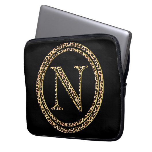 Leopard N Laptopschutzhülle (Vorderseite Links)