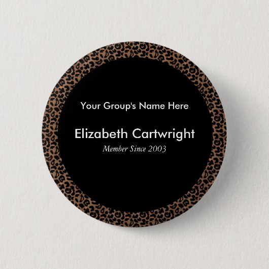 Leopard Name Tag Button (Vorderseite)