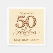 Leopard Neutral 50 & Fabulous Birthday Serviette (Vorderseite)