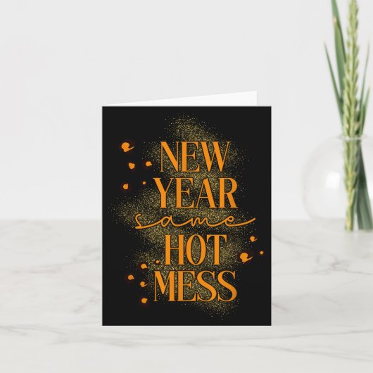 Leopard New Year Same Hot Mess New Year's Eve Reso Karte (Vorderseite)