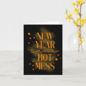 Leopard New Year Same Hot Mess New Year's Eve Reso Karte (Gelbe Blume)