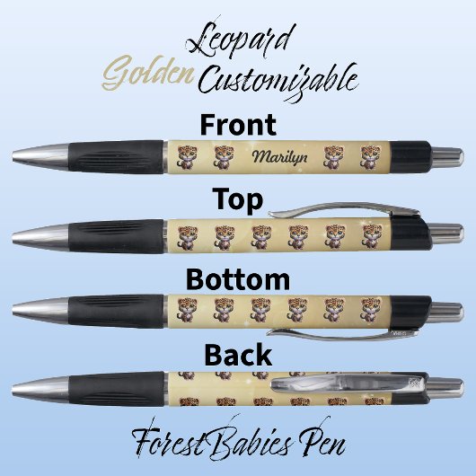 Leopard, Niedliche, einzigartige whimsical Cat Gra Kugelschreiber