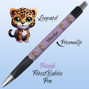 Leopard, Niedliche einzigartige Whimsical Kitty Ca Kugelschreiber