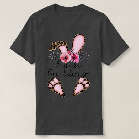 Leopard Nurse Practitioner Bunny Blume Happy Eas T-Shirt (Design vorne)