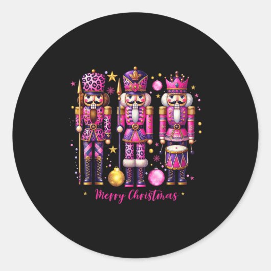 Leopard Nutcracker Nk Christmas 2024 Xmas Pajamas  Runder Aufkleber (Vorderseite)