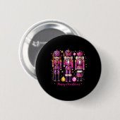 Leopard Nutcracker Pink Weihnachten 2024 Weihnacht Button (Vorne & Hinten)