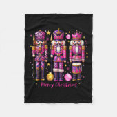 Leopard Nutcracker Pink Weihnachten 2024 Weihnacht Fleecedecke (Vorderseite)