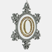 Leopard O Schneeflocken Zinn-Ornament (Links)