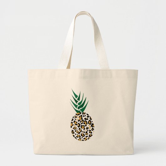 Leopard oder Ananas? Lustiges Illusionsbild Jumbo Stoffbeutel (Vorne)