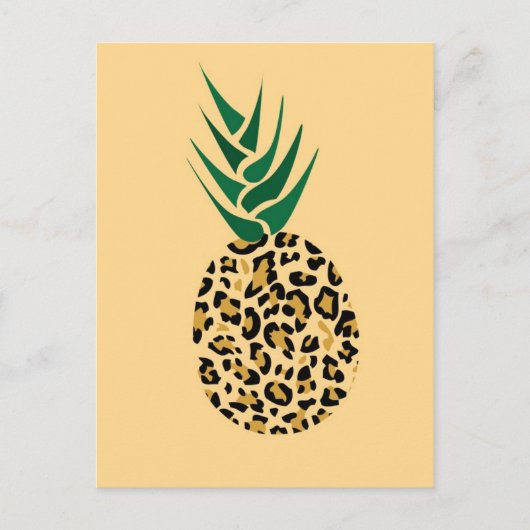 Leopard oder Ananas? Witziges Illustrationsbild Postkarte (Vorderseite)