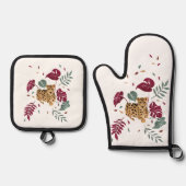 Leopard Ofenhandschuh & Topflappen-Set (Vorderseite)