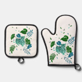 Leopard Ofenhandschuh & Topflappen-Set (Vorderseite)