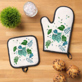 Leopard Ofenhandschuh & Topflappen-Set (Oben Unten)