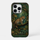 Leopard on Branch Jungle | iPhone 16 Pro Case Hülle (Rückseite)