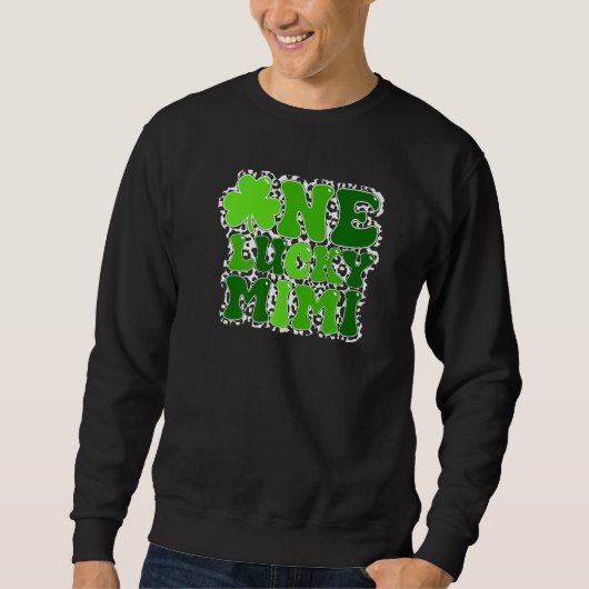 Leopard One Lucky Mimi Irish Shamrock St Patrick's Sweatshirt (Vorderseite)
