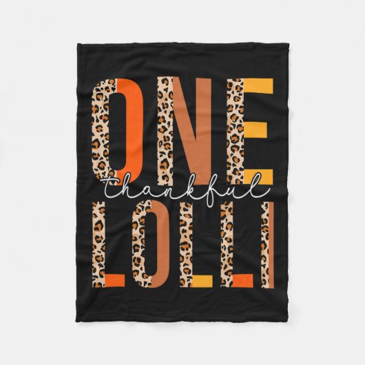 Leopard One Thankful Lolli Fall Vibes Erntedank Fleecedecke (Vorderseite)