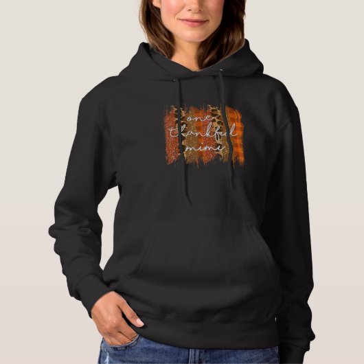 Leopard One Thankful Mimi Blessed Mimi Fall Thanks Hoodie (Vorderseite)